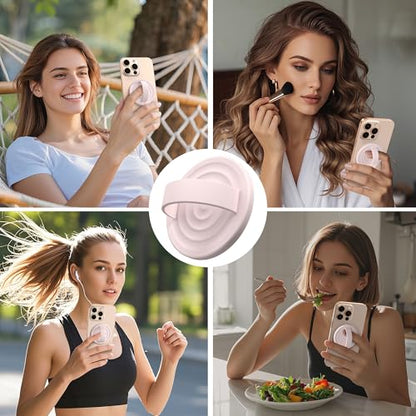 Magnetic Phone Grip for MagSafe, Silicone Ring Grip, Lovely Pink - color: Lovely Pink