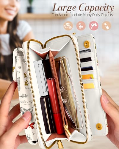 Leather Cell Phone Purse Crossbody Bag for Women | Adjustable Shoulder Strap, Card Slots, Secure Wallet Interior, Cute Pattern Styles, Small Carry for Travel and Daily Use - color: Butterfly