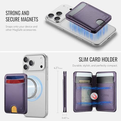 for Magsafe Wallet Magnetic RFID Blocking Card Holders, Purple - color: Purple