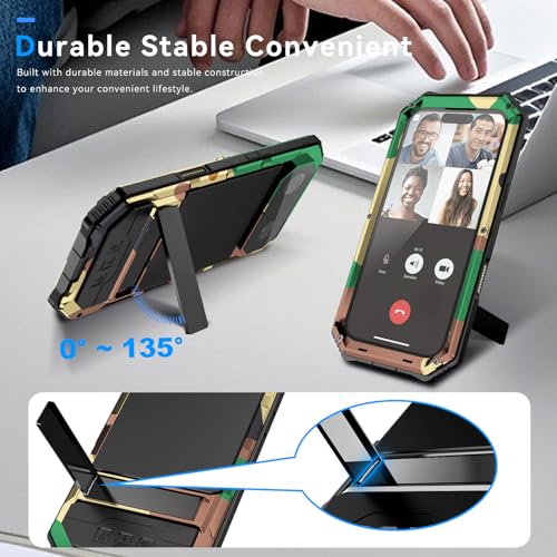 Lunivop Compatibility with iPhone Air Case 6.5'' 2025 Heavy Duty with Built in Screen Protector Lens Protection Rugged Stand 360 Full Body Military Grade Metal Bumper Phone Cases Men 17 Air Camouflage - color: Camouflage, size: iPhone 17 Air 6.5 2025
