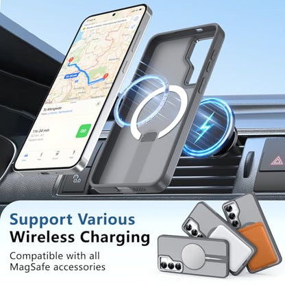 for Samsung 25-Plus Case/Samsung 24-Plus Case with Stand, Gray - color: Gray, size: Galaxy S24/S25 Plus 6.7"