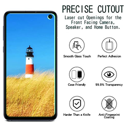 KAREEN 2 Pack Screen Protector Designed for Samsung Galaxy S10e Tempered Glass Film, 9H Hardness, Anti-Scratch, Bubble Free, Case Friendly - size: Samsung S10e