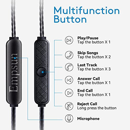 Empsun Wired Earbuds Headphones with Microphone Stereo Bass Earphones Noise Isolation in-Ear Headset Compatible with All Smartphones Tablets iPod IPad MP3 Player That with 3.5 mm Interface(Silver) - color: Silver