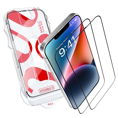 Tempered Glass Screen Protector - 9H Hardness Screen Protector for iPhone 13 Pro Max / 14 Plus Set with Applicator – Full Edge-to-Edge Protection Oleophobic Coating - Black Design - size: for iPhone 13 ProMax/14Plus