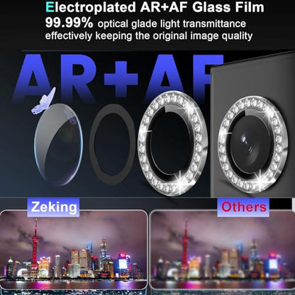 Zeking 2 Set for Motorola Razr 60/Razr 2025 Camera Lens Protector - color: Bling Silver