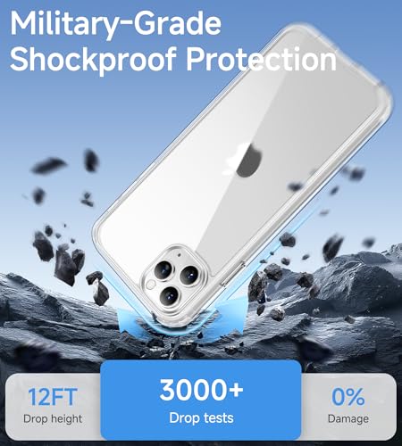 USLAI Case for iPhone 11 Pro, Anti-Yellowing, Crystal Clear Back, Shockproof & Military‑Grade Drop Protection - Transparent - color: Clear, size: iPhone 11 Pro