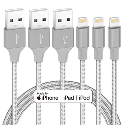 Marchpower iPhone Charger Cable MFi Certified 3 Pack 6FT Lightning Cable Nylon Braided Durable USB Charging Cable Cord for iPhone 12 11 Pro XR Xs Max X SE 8 7 6S Plus 6 5S 5C 5 iPad AirPods and More