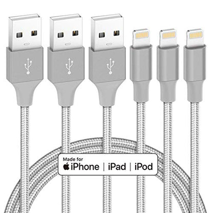 Marchpower iPhone Charger Cable MFi Certified 3 Pack 6FT Lightning Cable Nylon Braided Durable USB Charging Cable Cord for iPhone 12 11 Pro XR Xs Max X SE 8 7 6S Plus 6 5S 5C 5 iPad AirPods and More
