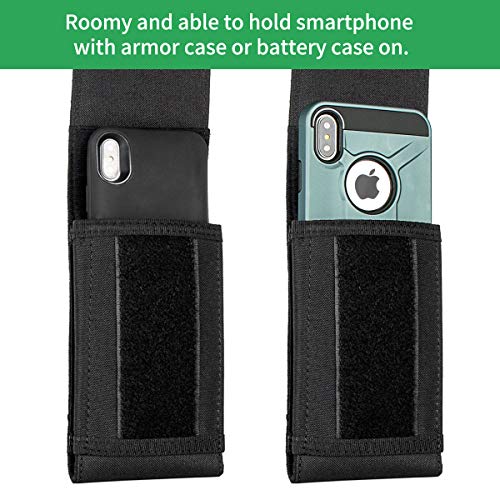 Tactical Molle Phone Cover Case, Heavy Duty Loop Belt Holster Pouch with Flag Patch for iPhone 17 Pro Max/Air/17 Pro/17/16 Pro Max/15 Pro Max/14 Pro Max/13 Pro Max, for Galaxy S26 Ultra - color: Green