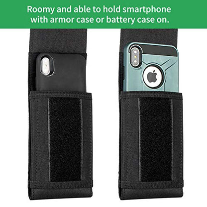 Tactical Molle Phone Cover Case, Heavy Duty Loop Belt Holster Pouch with Flag Patch for iPhone 17 Pro Max/Air/17 Pro/17/16 Pro Max/15 Pro Max/14 Pro Max/13 Pro Max, for Galaxy S26 Ultra - color: Green