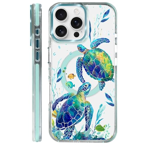 for iPhone 15 Pro Max Case Clear, [Magnetic Charging Compatible][Military-Grade Protection][Anti-Yellowing] Shockproof Slim Magnetic Phone Case for iPhone 15 Pro Max, Sea Turtle - color: Sea Turtle, size: Iphone 15 Pro Max