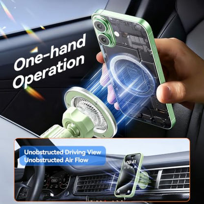for MagSafe Car Mount,【22 N55 Super Magnets】 Magnetic Phone Holder for Car Air Vent, Cell Phone Mount Car Accessories Compatible with iPhone 17 16 15 14 13 12 Pro Max (Sage) - color: Sage