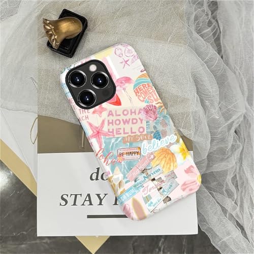 Case Compatible with iPhone 14 Pro, Cute Dual Layer Hybrid Phone Cover, Military Grade Drop Protection, Aesthetic Shockproof Phone Case for Women Girls, Pastel Pink Summer Collage - color: Pastel Pink Summer Collage, size: Iphone 14 Pro