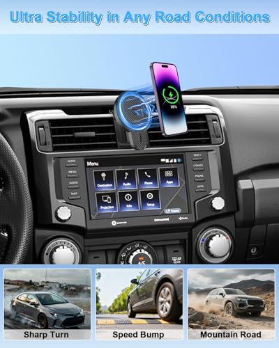 PZK Magnetic Wireless Charging Phone Holder for 2010-2024 Toyota 4 Runner - color: Magsafe+ Wireless Charging