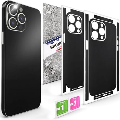 2Pcs Skin Wrap Compatible for iPhone 15 Pro – Slim Decal Vinyl Protective Film for Sides & Back – Sleek Fit, Premium Look – Compatible with All iPhone 15 Pro Cases - Black - color: Black