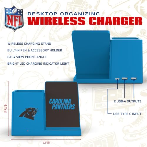 SOAR NFL Unisex Wireless Charging Stand and Desktop Organizer
