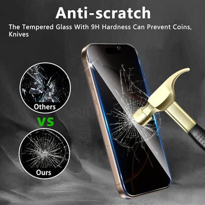 3+3 Pack Privacy Screen Protector Designed for iPhone 16 Pro Max With 3 Pack Camera Lens Protector,Full Coverage Anti-Spy Tempered Glass Film,9H Hardness,Bubble Free,Easy to Install - color: iPhone 16 Pro Max FK33