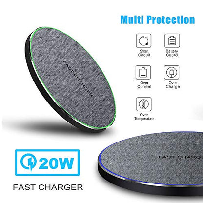 Fast Wireless Charger,25W Wireless Charging Induction Pad for iPhone 18/Duo - color: Fabric