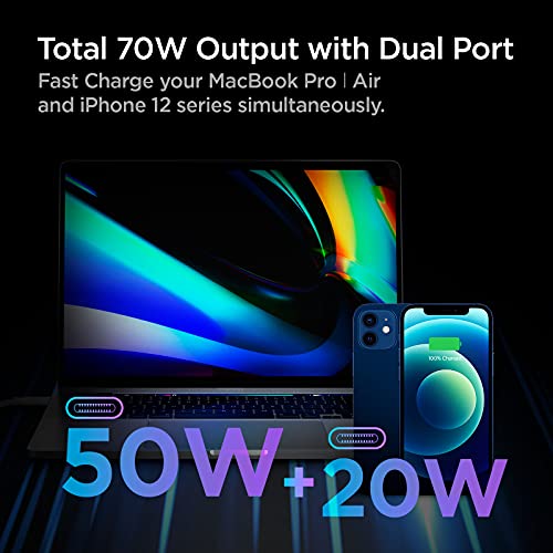 Spigen 70W Dual USB-C Wall Charger, GaN II