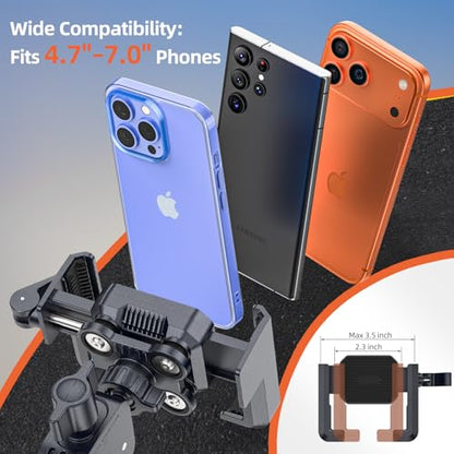 New Anti-Vibration Bike Phone Holder, Shockproof Motorcycle Phone Mount with Secure Lock, Camera Friendly Handlebar Phone Holder for E-Bike, Electric Scooter, Bicycle, Fits 4.7-7 Inch Phones