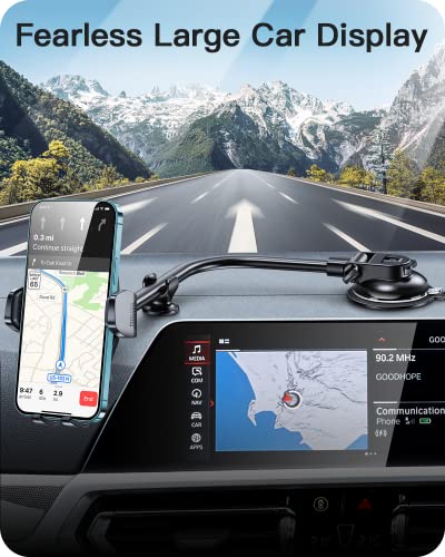 APPS2Car 13" Gooseneck Truck Phone Mount, Suction Cup for Windshield Vent - color: Black