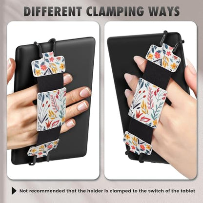 MoKo Soft Hand Strap for 6-8" Kindle eReaders Fire Tablet, Flowers - color: A-flowers, style: Soft Pu Strap