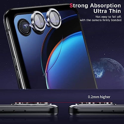 Zeking 2 Set for Motorola Razr 40 Ultra/ 50 Utra Camera Lens Protector - color: Black