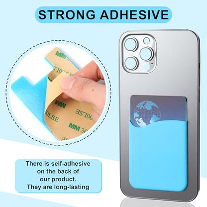 Frienda 24 Pcs Phone Card Holder Adhesive Silicone Wallet, Modern Color - color: Modern Colors
