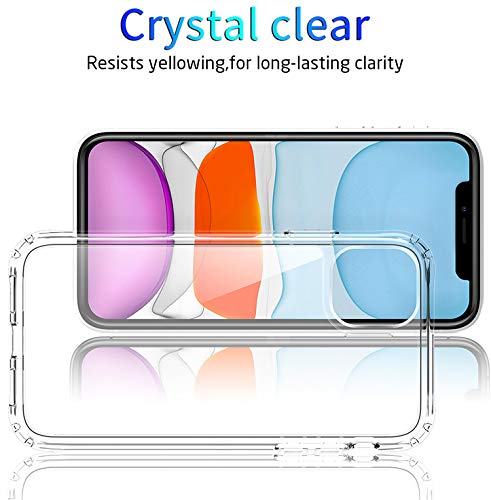 DEERLAMN Clear Case for iPhone 11 6.1-Inch, Military Grade Drop Protection Anti-Scratch Transparent Ultra Slim Non-Yellowing Shockproof Protective Phone Cover - size: iPhone 11 6.1-Inch