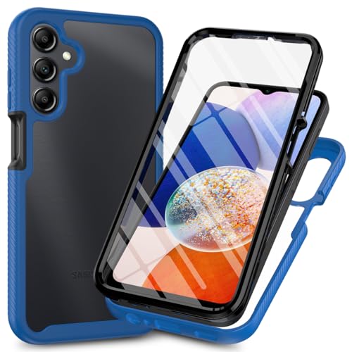 for Samsung Galaxy A36 5G Case, for Samsung A56 5G Phone Case with Built-in Screen Protector Clear Slim Back Cover Shockproof Rugged Heavy Duty Bumper Full Body Protective Case, Blue - color: Blue, size: Samsung Galaxy A36 / A56