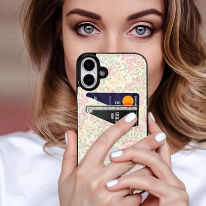 Compatible with iPhone 17 Wallet Case with Card Holder | Peach Blossom Flower Soft TPU Anti Scratch Protective, Shockproof Wallet Case for iPhone 17 6.3 inch - color: Peach Blossom Flower, size: iPhone 17 6.3 inch