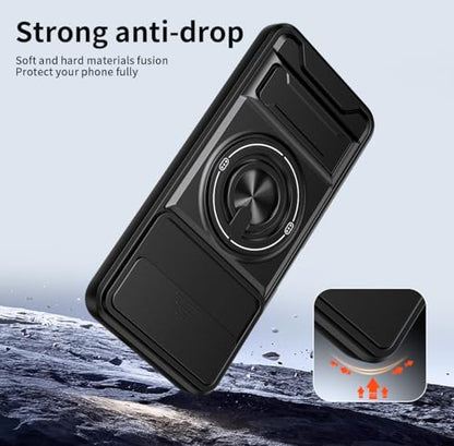 Compatible with Infinix Smart 10 Plus 4G Case Cover,Compatible with Infinix Smart 10 Plus 4G X6725B with Slide Camera Cover Phone Stand Protective Case Black - color: Black, size: Compatible with Infinix Smart 10 Plus 4G