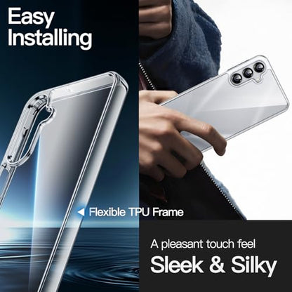 JETech Case for Samsung Galaxy A16, Anti-Yellowing, Clear | Shockproof Protection, Scratch Resistant Hard PC Back, Durable Transparent TPU Bumper - color: Clear, size: Galaxy A16