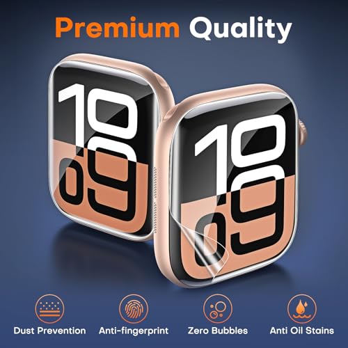 TOCOL 8 Pack Screen Protector for Apple Watch Series 11/10 42mm,[HD Clear] [Scratch Resistant] [Bubble Free] [Easy Installation] Ultra-thin TPU Flexible Soft Film 42mm, Clear - size: 42mm