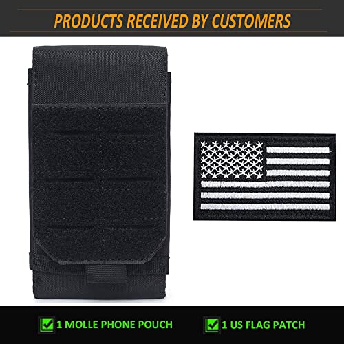 Molle Phone Pouch, Small Molle Pouches, Tactical Cell Phone Holster, Heavy Duty Waterproof Smartphone Case Holder for Vest Belt Waist (Black) - color: SIMPLE BLACK
