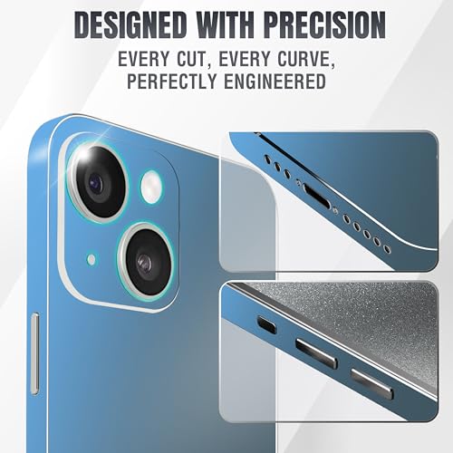 2Pcs Skin Wrap Compatible for iPhone 14 – Slim Decal Vinyl Protective Film for Sides & Back – Sleek Fit, Premium Look – Compatible with All iPhone 14 Cases - Metallic Midnight Blue - color: Metallic Midnight Blue