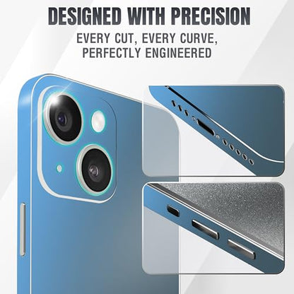 2Pcs Skin Wrap Compatible for iPhone 14 – Slim Decal Vinyl Protective Film for Sides & Back – Sleek Fit, Premium Look – Compatible with All iPhone 14 Cases - Metallic Midnight Blue - color: Metallic Midnight Blue
