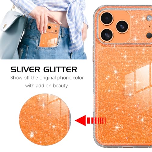 YINLAI Compatible with iPhone 17 Pro Max Case 6.9-Inch,Crystal Sparkle Anti-Yellowing Upgraded Full Camera Protection Supports Wireless Charging Slim Shockproof Protective Phone Cover (Clear Glitter) - color: Clear Glitter, size: iPhone 17 Pro Max 6.9"
