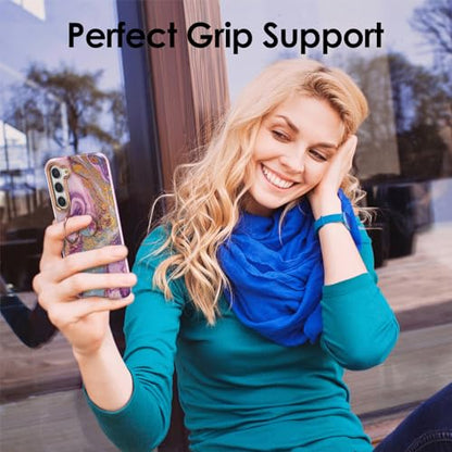 Phone Ring Grip Holder, 360° Rotation Cell Phone Grip Stand, Finger Ring Stand, Metal Finger Ring Grip Kickstand Compatible with iPhone 17 Pro Max 16 15 14 13 12 Magsafe Accessories, Purple - color: Galaxy Purple