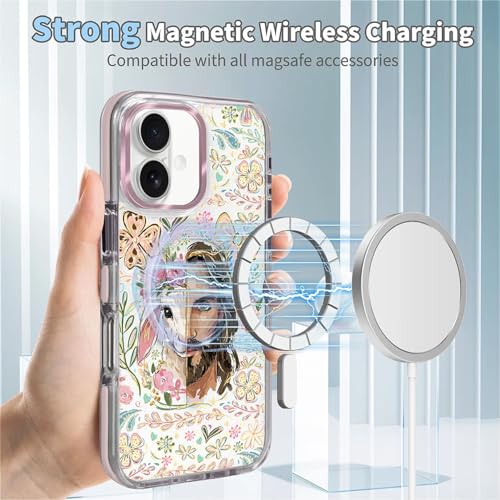 VisEnt Clear Case for iPhone 16, Magnetic Phone Case, Transparent Slim Cover, Military Grade Protection, Shockproof, Anti-Yellowing, Scratch Resistant, Christian Jesus Lamb - color: Christian Jesus Lamb, size: Iphone 16
