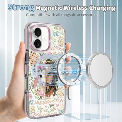 VisEnt Clear Case for iPhone 16, Magnetic Phone Case, Transparent Slim Cover, Military Grade Protection, Shockproof, Anti-Yellowing, Scratch Resistant, Christian Jesus Lamb - color: Christian Jesus Lamb, size: Iphone 16