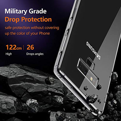 Galaxy Note 9 Clear Case,Slim Thin Soft Flexible TPU Rubber Gel Skin Silicone Lightweight Anti-Scratch Shockproof Protective Cases Cover for Samsung Galaxy Note 9,Crystal Clear - color: Crystal Clear