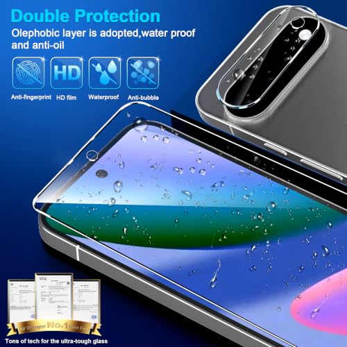 letosan 3 Pack for Google Pixel 11 Pro Screen Protector Tempered Glass + 3 Pack Camera Lens Protector, Military Grade Shatterproof, 9H Hardness, Fingerprint Unlock,Case Friendly 6.3 Inch - size: Pixel 11 Pro 6.3 Inch