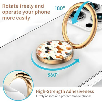 Cell Phone Ring Holder, Cute Metal Phone Grip Stand Finger Ring Kickstand, Flexible 360°Rotation Phone Tablet Case Accessories Compatible with Most Phones Cute Dachshund Dog - color: Cute Dachshund Dog