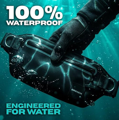 DRENCH Waterproof Fanny Pack with Floating Phone Pouch, IPX8 Submersible Waist Pack Dry Bag for Swimming, Snorkeling, Kayaking & SUP, Waterproof Belt Bag for Beach, Travel & Water Sports
