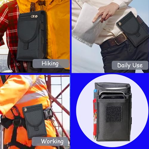 Dual Phone Holster with Belt Clip,Large Belt Smartphone Pouch for Men,Tactical Waist Cellphone Holder,Multi-Function Compatibility Mobilephone Case for Daily Use,Outdoor Activity,Hiking,Camping