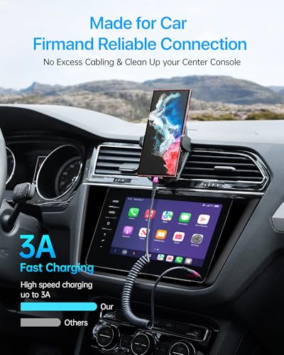 Coiled USB A to USB C Cable for Car, 3FT/5FT USB C Cable Fast Charging - color: Rose Red, size: 3FT/5FT, style: USB A to USB C