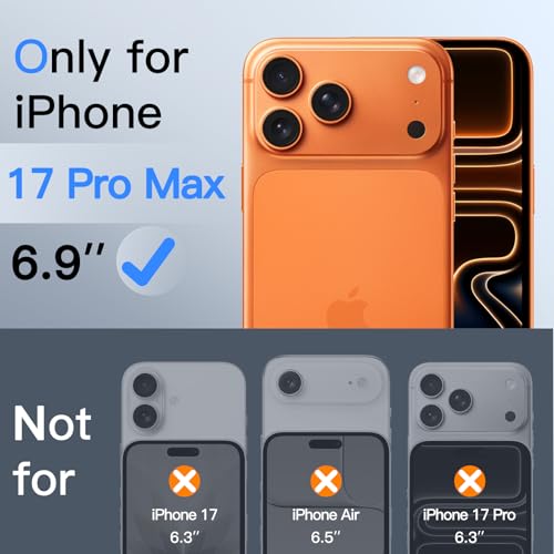 JETech 360° Privacy Screen Protector for iPhone 17 Pro Max, 2-Pack - size: iPhone 17 Pro Max
