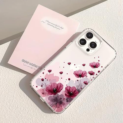 IAIYOXI Clear Case for iPhone 16 Pro, [Crystal Clear Military-Grade Drop Protection], Non-Yellowing, Slim Lightweight Transparent TPU Bumper Phone Case Cover Design - Purple Flower - color: Purple Flowers, size: iPhone 16 Pro
