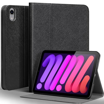 Gexmil Leather Case for iPad mini 7 A17 Pro/iPad mini 6 Gen 8.3 Inch - color: Palm-Print Black